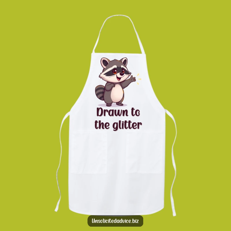 Funny Raccoon Apron: Cook Up Adventures on a Shimmering Path