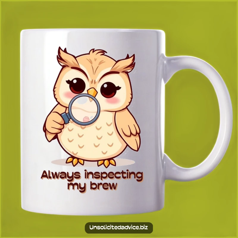 Funny Owl Magnifying Mug: Curious Character's Discovery, Perfect Gift