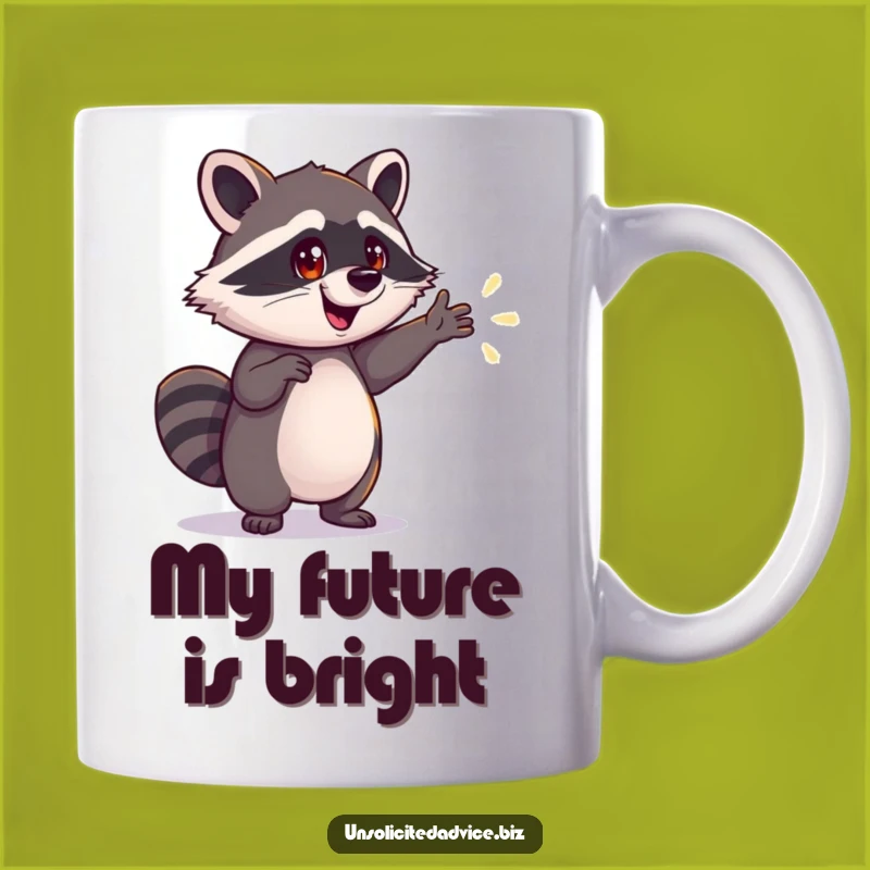 Funny Raccoon Mug: Enthusiastic Guide on Shimmering Path, Perfect Gift for Dreamers