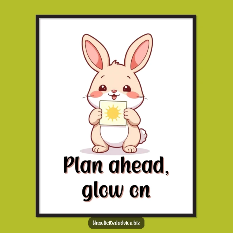 Funny Rabbit Diagram Poster: Happy Idea's Glowing Art