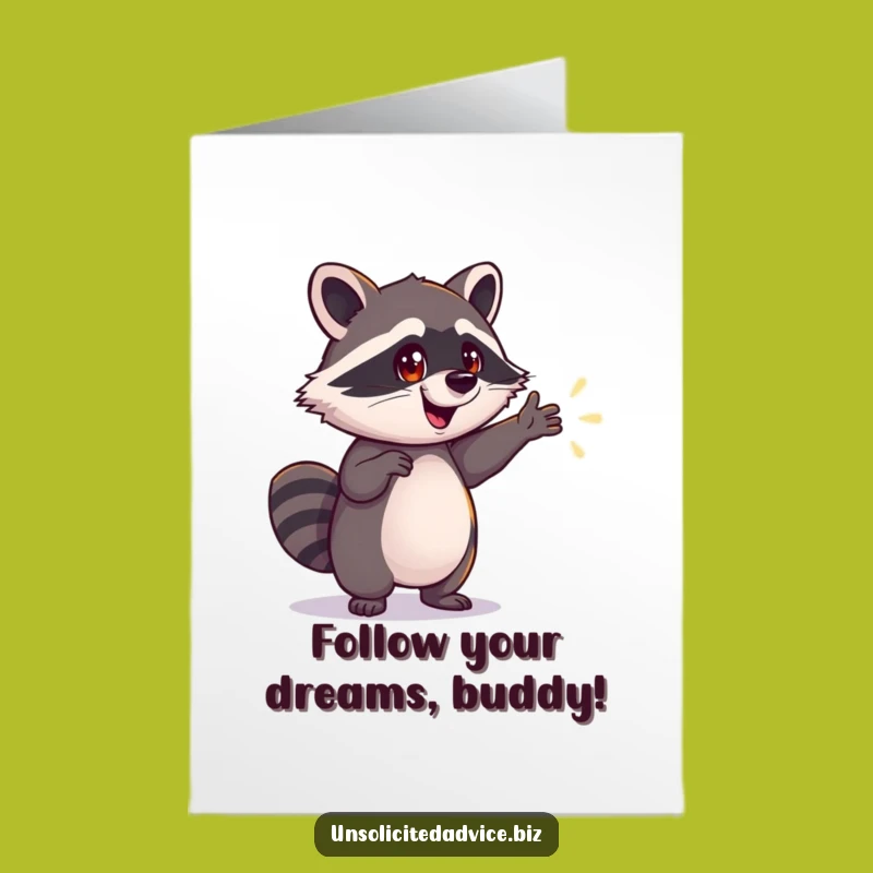 Free Printable Birthday Card: Funny Raccoon Guide to Your Best Year Ever!