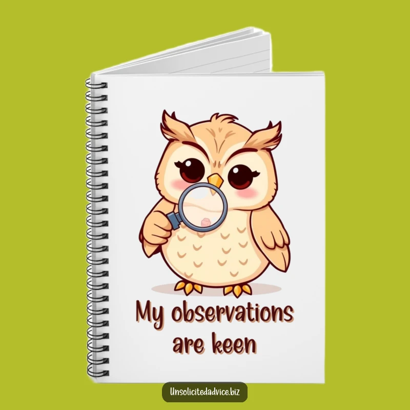 Funny Owl Magnifying Notebook: Jot Down Discoveries & Ideas
